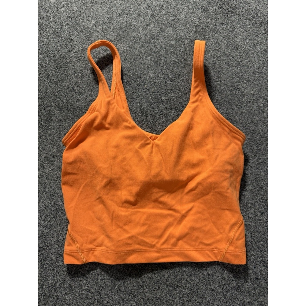 Lululemon Align Tank orange Cropped Running Tank Top Nulu Yoga W1DDSS Sz 2